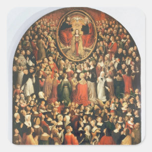 Adesivo Quadrado Coroação do Virgin, 1513 (óleo no painel)