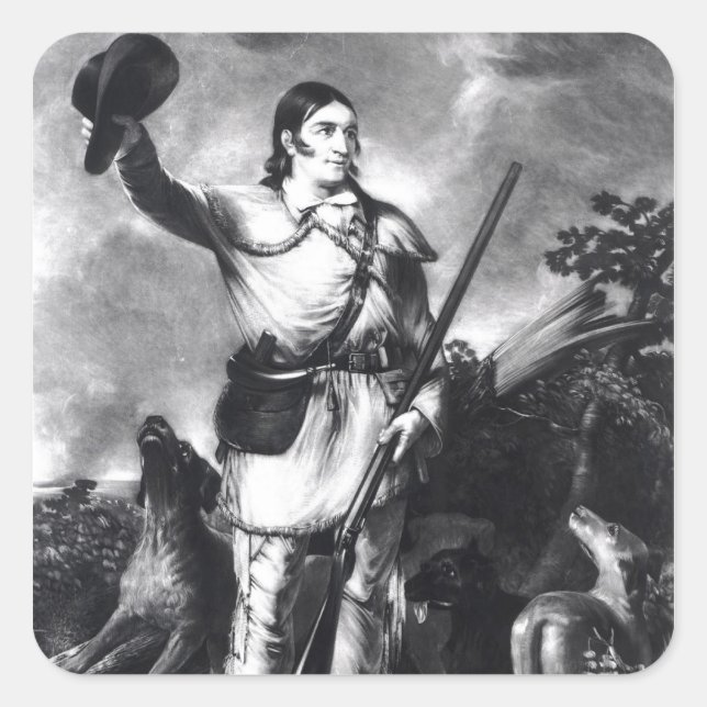 Adesivo Quadrado Coronel Davy Crockett (Frente)