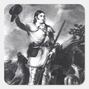 Adesivo Quadrado Coronel Davy Crockett