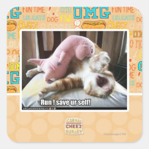 Adesivo Quadrado Corra! Salve-nos!