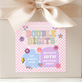 Adesivo Quadrado Correção de pré-disquete de dois dígitos 10ª Festa