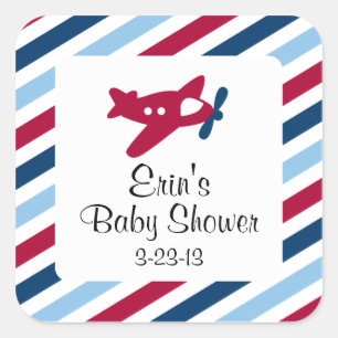 Adesivo Quadrado Correio aéreo plano do vintage