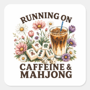 Adesivo Quadrado Correndo em Cafeína & Mahjong