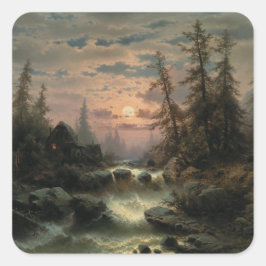 Adesivo Quadrado Corrente das Montanhas em Lua - Albert Rieger