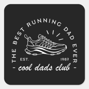 Adesivo Quadrado Correspondência de pai executando o runner club