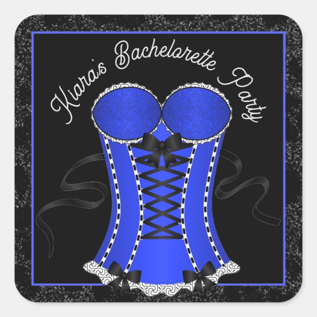 Adesivo Quadrado Corset Azul Inverso (Frente)