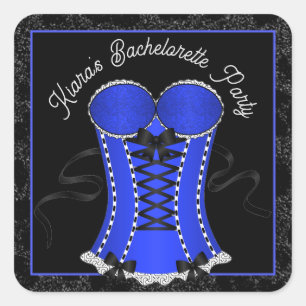 Adesivo Quadrado Corset Azul Inverso