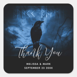 Adesivo Quadrado Corvo Negro com Casamento de Estilo Estilo Escuro