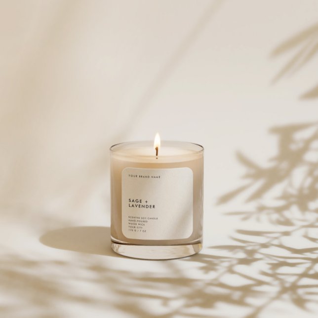 Adesivo Quadrado Cosmética de Vela Mínima Moderna (Criador carregado)