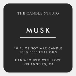 Adesivo Quadrado Cosméticos modernos minimalistas de velas pretas