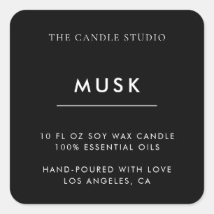 Adesivo Quadrado Cosméticos modernos minimalistas de velas pretas