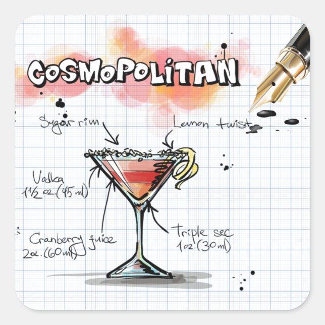 Adesivo Quadrado Cosmopolita (Frente)