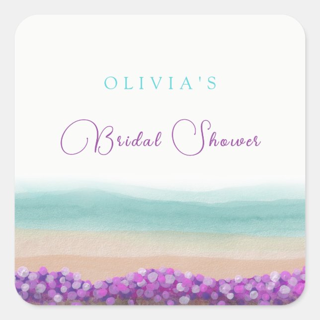 Adesivo Quadrado Costa do Azure em Chá de panela Bloom (Frente)