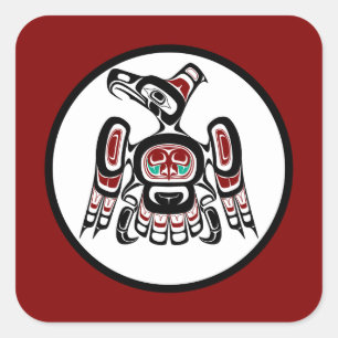 Adesivo Quadrado Costa do Pacífico Noroeste de Kaigani Thunderbird