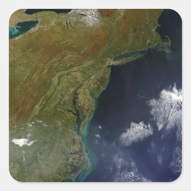 Adesivo Quadrado Costa Leste dos Estados Unidos (Frente)