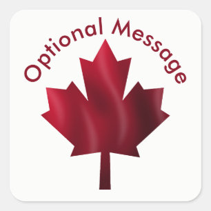Adesivo Quadrado Costume vermelho da folha de bordo de Canadá
