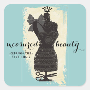 Adesivo Quadrado costura de moda de boneco de vestido de cor person