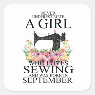 Adesivo Quadrado costura Quem Adora Sewing E Era Nascer De Setemb