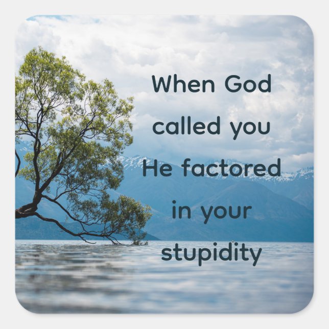 Adesivo Quadrado Cota de Encorajamento Não-convencional (Frente)