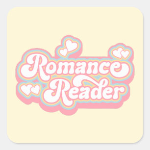 Adesivo Quadrado Cota do Lover do Livro Retro do Romance Reader Pas