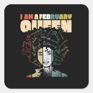 Adesivo Quadrado Cota do Mês da História Negra, Rainha do Melanina