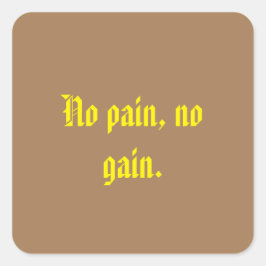Adesivo Quadrado cotações de motivação de academia e marrom claro