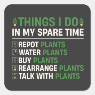 Adesivo Quadrado Cotas de jardinagem bonitas, presente engraçado pa