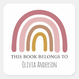 Adesivo Quadrado Cotovelo-arco-íris de Lavanda-cáustica Este livro 