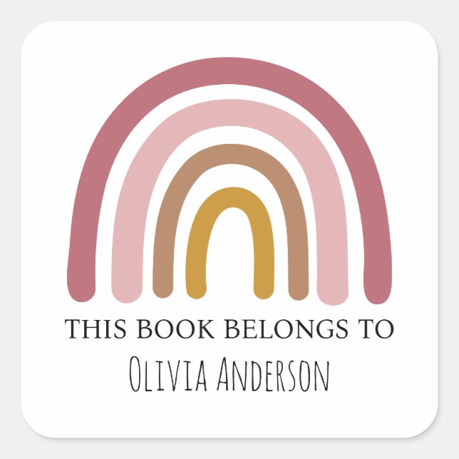 Adesivo Quadrado Cotovelo-arco-íris de Lavanda-cáustica Este livro  (Frente)