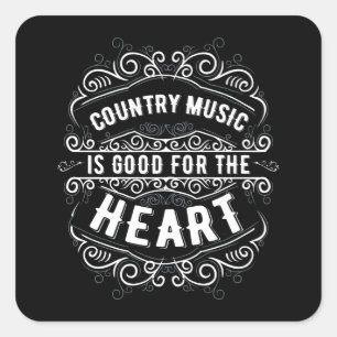 Adesivo Quadrado Country Music Gift Women Música Lover Country Mus