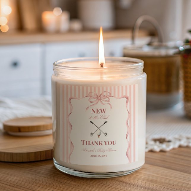 Adesivo Quadrado Country Pink Girl New to the Club Golf Baby Shower (Criador carregado)