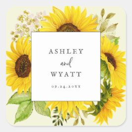 Adesivo Quadrado Country Sunflower | Selagens de Envelopes Amarelos