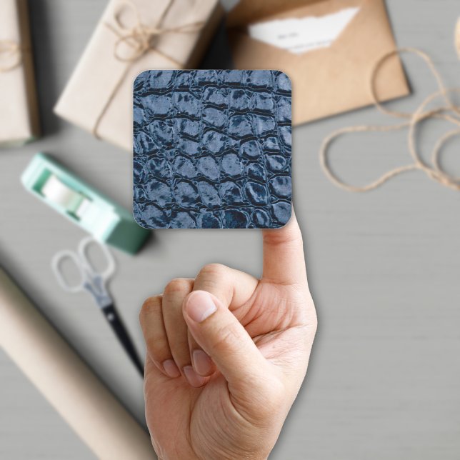 Adesivo Quadrado Couro Azul De Alligador (Criador carregado)