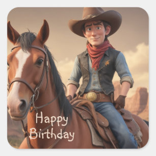 Adesivo Quadrado Cowboy