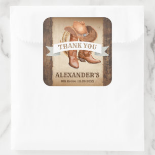 Adesivo Quadrado Cowboy Boots, Hat e Lasso