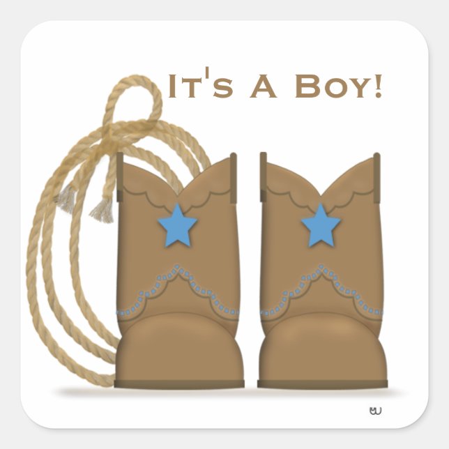 Adesivo Quadrado Cowboy Boots Sticker (Frente)