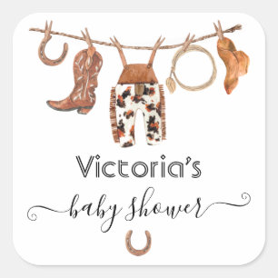 Adesivo Quadrado Cowboy Western Clothesline