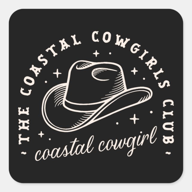 Adesivo Quadrado Cowboys da discoteca costeira, estética negra (Frente)