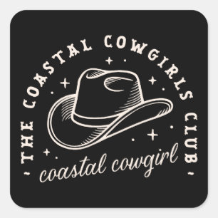 Adesivo Quadrado Cowboys da discoteca costeira, estética negra
