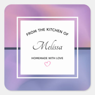 Adesivo Quadrado Cozinha Abstrato de giro roxo e rosa moderno