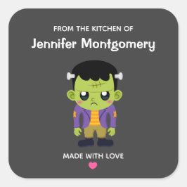 Adesivo Quadrado Cozinha de Halloween do Monstro Verde Frankenstein