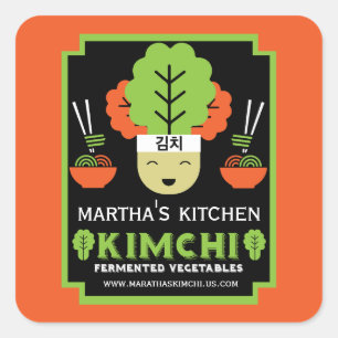 Adesivo Quadrado Cozinha Kimchi Comida Caseira