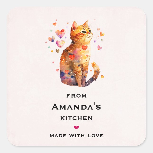 Adesivo Quadrado Cozinha marrom-branca numa cozinha teacup (Frente)