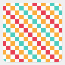 Adesivo Quadrado Cozy classroom diagonal checkerboard pattern