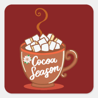 Adesivo Quadrado Cozy up with this sweet Cocoa Season design