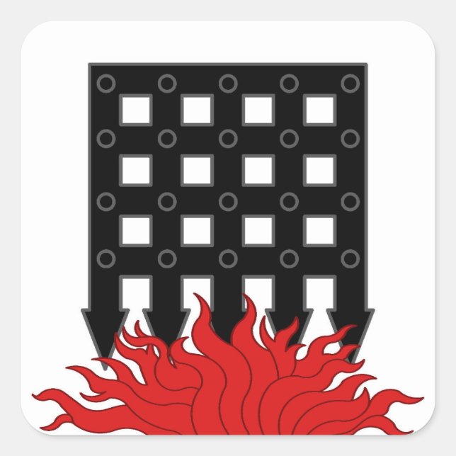 Adesivo Quadrado Crachá de Populações do Hellsgate da SCA (Frente)