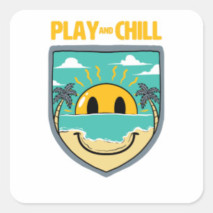 Adesivo Quadrado Crachá Feliz