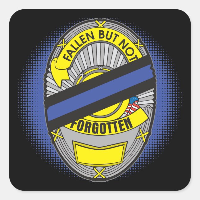 Adesivo Quadrado Crachá fino de linha azul (Frente)