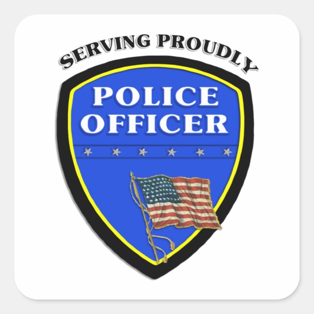 Adesivo Quadrado Crachá policial (Frente)