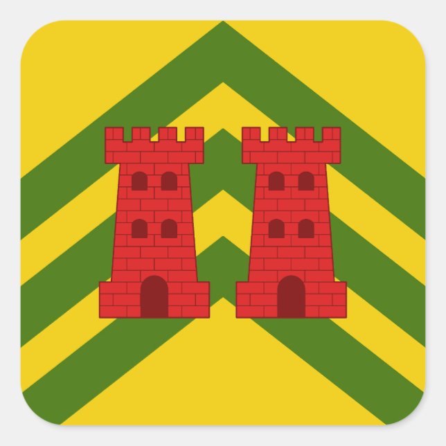 Adesivo Quadrado Crachá Populacional de Cloondara (Frente)